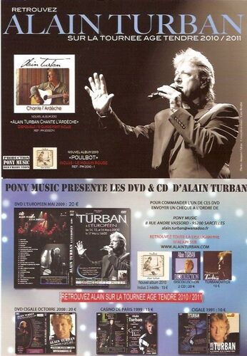 Rare Flyer Cartonné Papier Glacé Imprimé Recto Verso 18x13cm Alain Turban