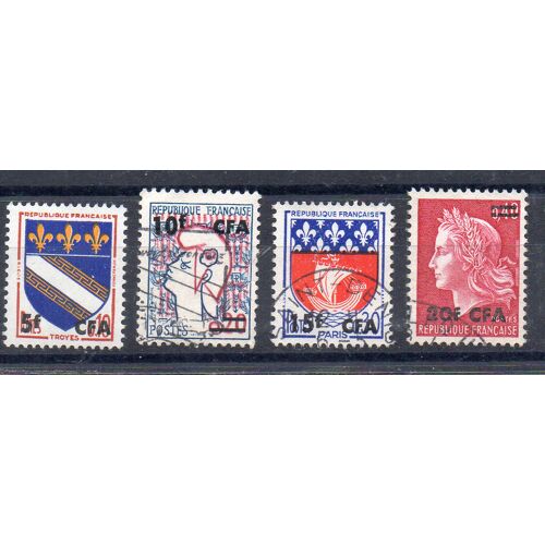 Lot De 4 Timbres De France Surchargés Cfa