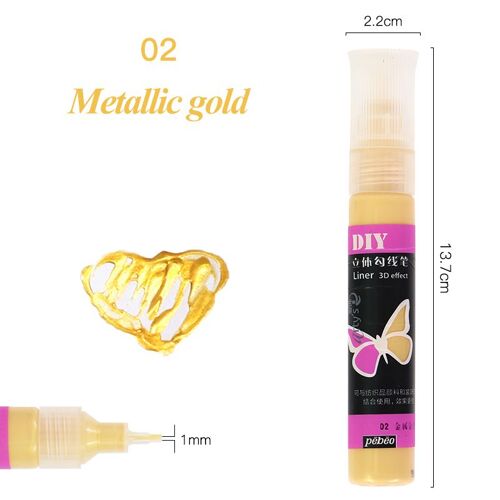 Stylo À Crochet Pour Peinture Tridimensionnelle, 1 Pièce, 10 Couleurs, Bricolage, 25ml, Peint À La Main, Céramique, Métal, Acrylique