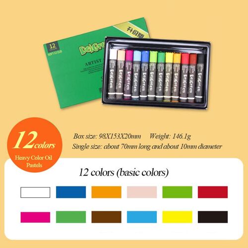 Crayons Non Toxiques 12/24/36 Couleurs, Bâton De Peinture À L'huile Artistique, Dessin À L'huile Pastel Pour Enfants, Fournitures D'art Pour École Et Bureau