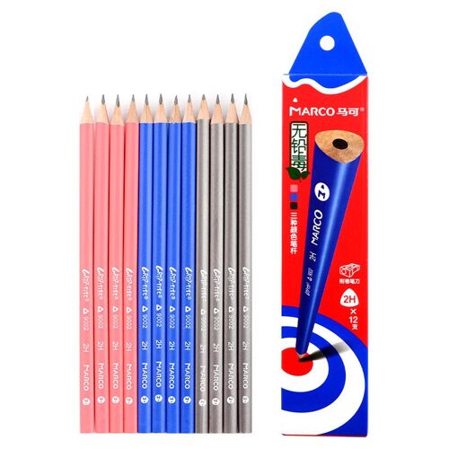 Crayons Colorés En Forme De Triangle, Non Toxique, De Haute Qualité, Standard, 2h/2b/Hb, Papeterie Scolaire Professionnelle Et De Bureau