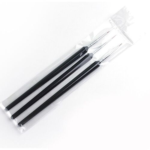 Pinceaux De Revêtement Pour Nail Art, 3 Pièces, Peinture Gel Acrylique, Design D'ongles, Brosse En Nylon, Stylo De Dessin Pour Les Amateurs De Nail Art