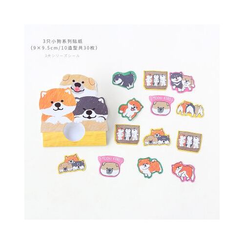 Autocollant Décoratif Kawaii Lapin Chien De Compagnie, Étiquette De Bâton Artisanal Pour Album De Ferme, Diy Bricolage, 30 Pièces/Paquet