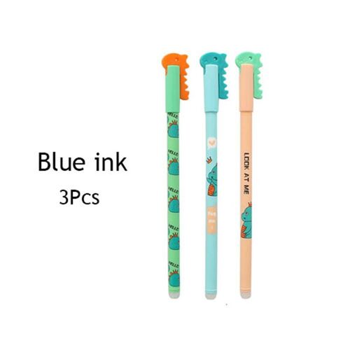 Stylo Gel Noir Effaçable Avec Dessin Animé De Dinosaure, Fournitures Scolaires Et De Bureau, Papeterie Coréenne Mignonne Pour Étudiant, 0.38mm