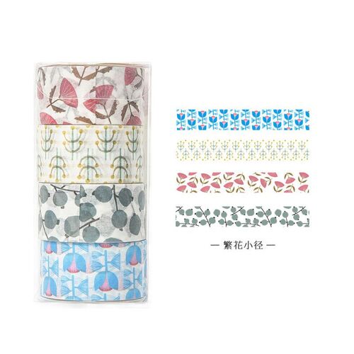 Lot De 4 Bandes Washi Simples Et Mignonnes En Forme De Coeur Pour Fille, Fournitures De Papeterie En Papier Pour Scrapbooking, Ruban De Masquage, Diy Bricolage
