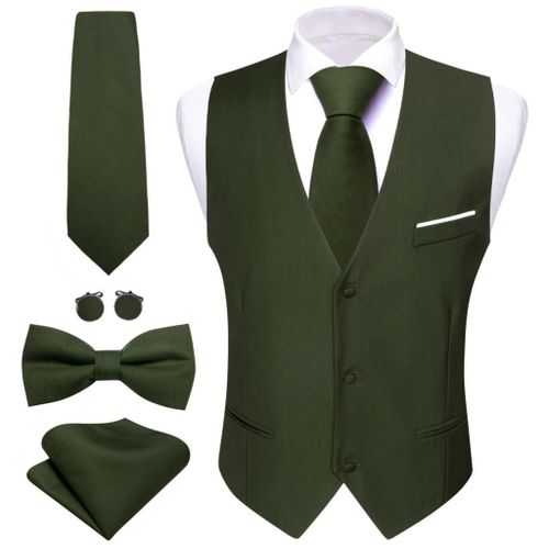 Erra Wang-Veste En Satin Vert Foncé Pour Homme,Gilet Solide,N?ud Papillon Hanky,Formel,Mariage,Designer