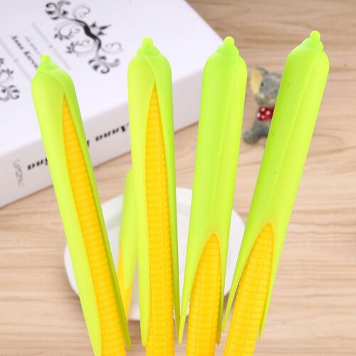 Stylo Gel En Forme De Maïs, 1 Pièce, Mignon Kawaii, Papeterie Pour Étudiant, Fournitures De Bureau, Stylo À Signature Noir, Cadeau De Promotion