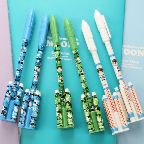Stylo Gel Pour Modélisation De Missile Fusée, Papeterie Créative, Stylo De Signature De Bureau, Encre Noire De 0.5mm, Fournitures De Bureau Pour Étudiant