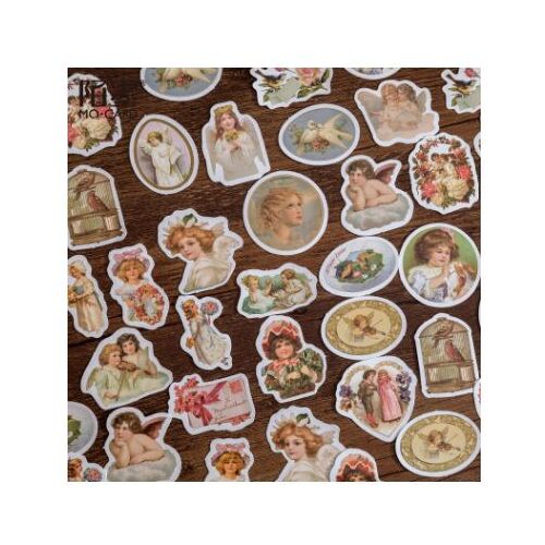 Autocollants S?Ries Angel Dream, ?Tiquette Kawaii, Scrapbooking, Artisanal, Pour Journal Agenda, Papeterie, Diy Bricolage, 46 Pi?Ces/Lot