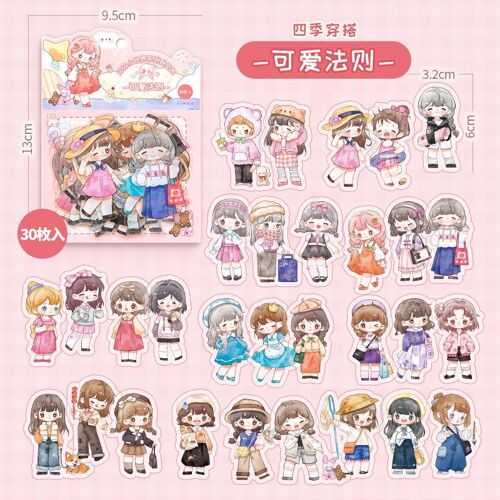 30pcs/1lot Kawaii Papeterie Autocollants Mousseux Petit Monde Journal Mobile D?Coratif Autocollants Scrapbooking Bricolage Artisanat Autocollants