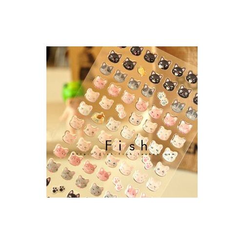 Autocollants Scrapbooking En Cristal 3d Kawaii, ?Tiquette Décorative Pour Planificateur De Chat, Fournitures De Bureau, 1 Pi?Ces