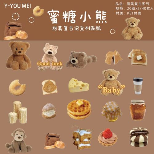 40pcs/1lot Kawaii Papeterie Autocollants Sweet R?Tro Journal Planificateur Ind?Sirable Journal Décoratif Scrapbooking Bricolage Artisanat Autocollants