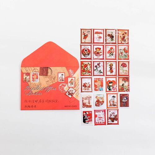Autocollants Kawaii Pour Scrapbooking, ?Tiquette Scrapbooking, Décorative, Pour Mobile, Ancienne Lettre, Pour Planificateur De Bureau De Poste, En Lot De 46 Pi?Ces