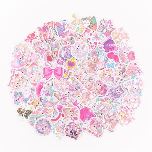 Autocollants Kawaii Pour Scrapbooking, ?Tiquette Scrapbooking, Scrapbooking, Artisanal, Décoratif, Dessin Anim?, Chat, Agenda, Journal, Diy Bricolage, Papeterie, 153 Pi?Ces/Lot