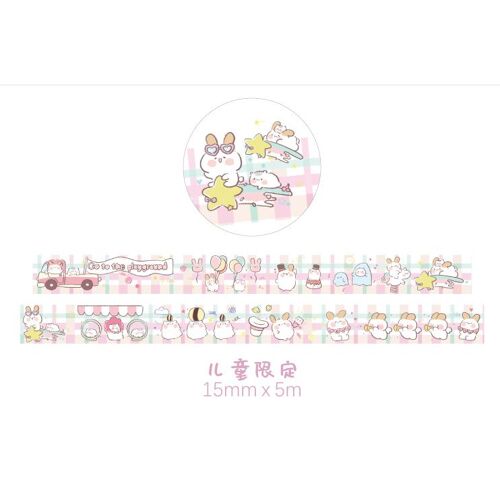 Rubans Adhésifs Décoratifs En Papier, 1 Pièce/Lot, Dessin Animé Ins, Animal Mignon, Scrapbooking, Diy Bricolage, Autocollants 5m