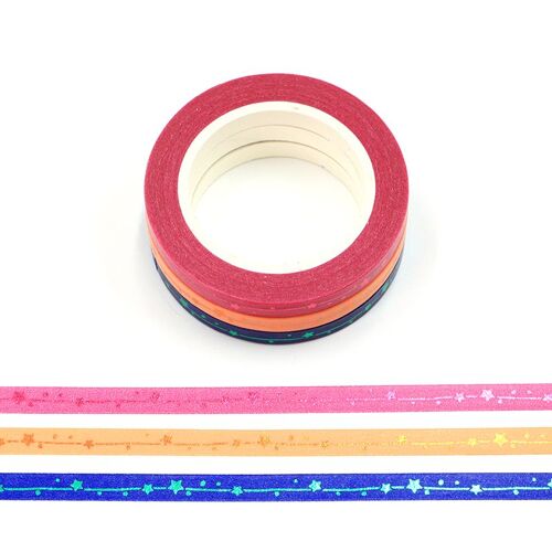 Bande Washi ? Motif D'?toiles, ?tiquette Scrapbooking, Papier Autocollant Kawaii Pour Album Photo, Masquage De Papeterie, 1 Pi?ce