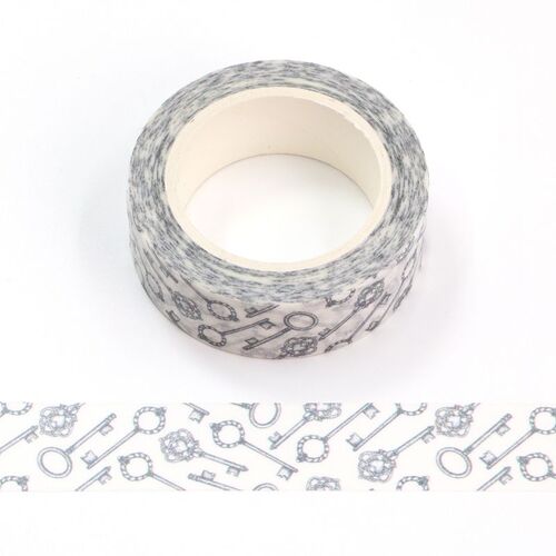 Ruban Adhésif Washi Décoratif Pour Scrapbooking, 1 Pièce, 15mm X 10m, Couleur Beige Et Gris, Vintage, Pour Masquage De Styliste De Bureau