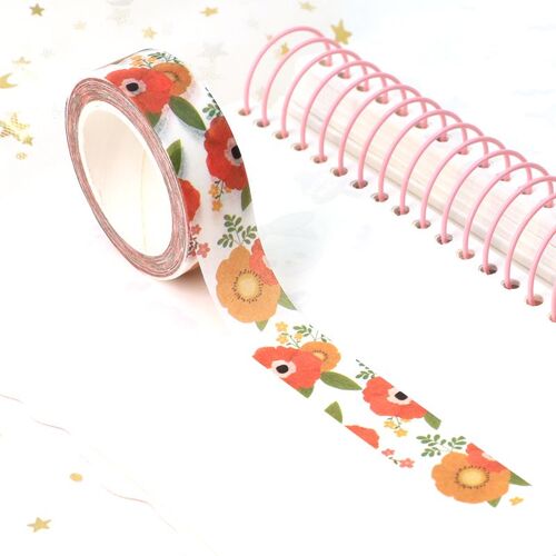 Ruban Washi Avec Fleurs Décoratives De Printemps, Ruban De Masquage Pour Scrapbooking, Fournitures De Bureau, 15mm X 10m, 1 Pièce, Nouveauté 2022