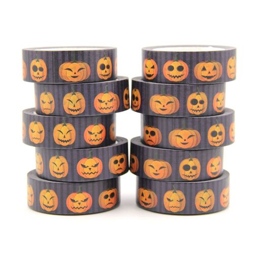 Bande Adhésive Pour Scrapbooking, 15mm X 10m, 10 Pièces/Lot, Ruban De Masquage, Citrouille, Halloween