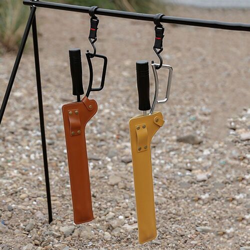 Housse De Protection Portable Pour Pince À Charbon De Bois Barbecue, Pince À Feu Portable, Sac De Rangement En Cuir Pu Pour Pique-Nique De Camping En Plein Air