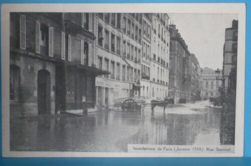 Paris : Inondation De 1910 La Rue Surcouf   ( Attelage )