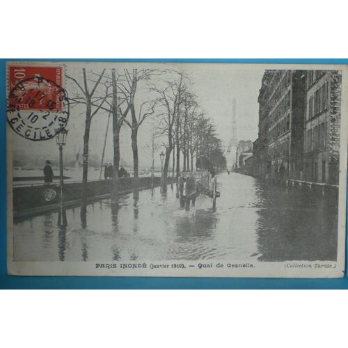 Paris : Inondation De 1910 Personnages Et  Charette