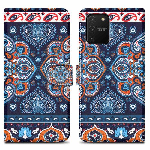 Cadorabo Housse Compatible Avec - Design Mandala Bleu No. 1 - Étui De Protection Avec Fermeture Magnétique, Fonction De Support Et Compartiment Pour Carte