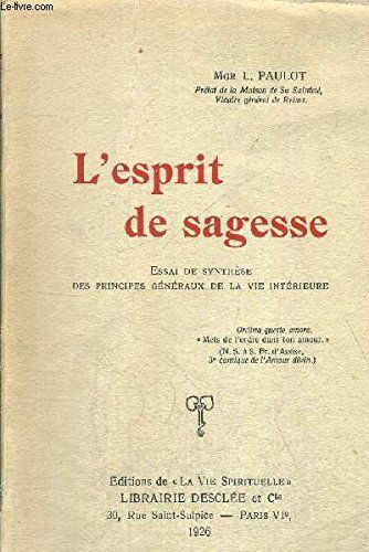 L Esprit De La Sagesse