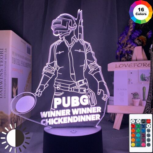 Playerunknowl's Battlegrounds-Veilleuse 3d Led À 16 Couleurs, Télécommande, Lampe Nocturne Changeante, Événement Cool, Prix Pubg