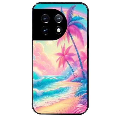 Coque Noire Pour Oneplus 11 Hawaii Arc En Ciel