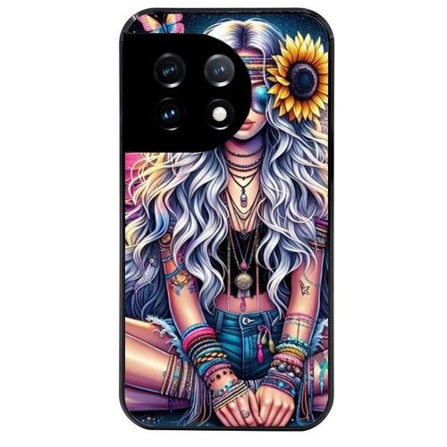 Coque Noire Pour Oneplus 11 Hippie Girl