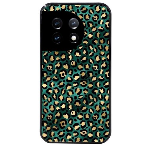 Coque Noire Pour Oneplus 11 Leopard Vert