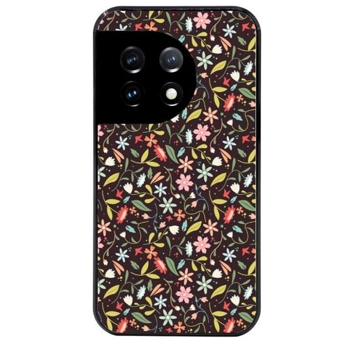 Coque Noire Pour Oneplus 11 Petites Fleurs