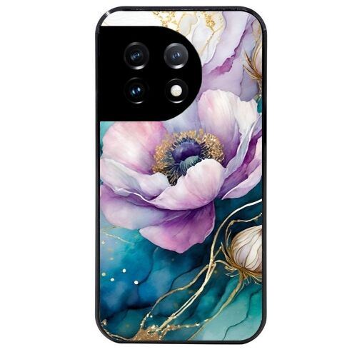 Coque Noire Pour Oneplus 11 Marbre Fleur