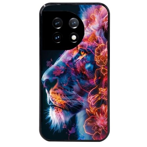 Coque Noire Pour Oneplus 11 Lion Fluo