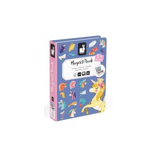 Jeu Magnetibook Licornes 44 aimants, 10 modeles - Tableau Puzzle Magnetique feerique - Des 3 ans - Set Jouet Educatif Enfant et Carte