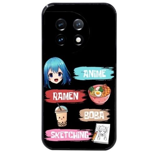 Coque Noire Pour Oneplus 11 Anime Manga Et Ramen
