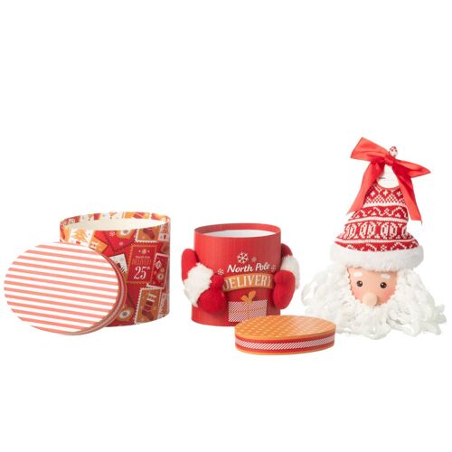Ensemble De Boites En Carton En Forme De Père Noël