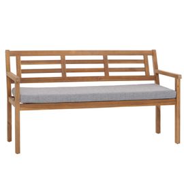 Banc De Jardin Hwc-N47, Banc De Parc Banc En Bois, Bois Massif D'acacia Certifié Mvg   Coussin Gris