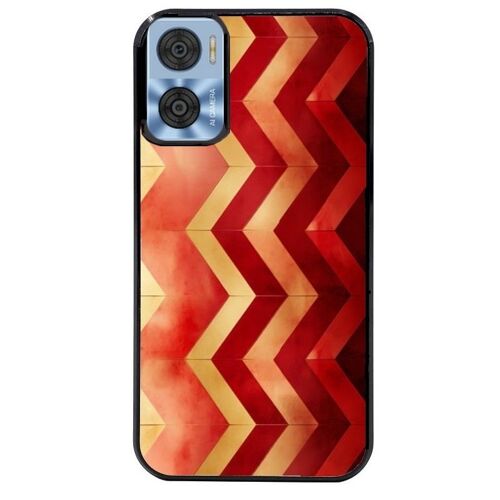 Coque Noire Pour Moto E13 Chevron Rouge