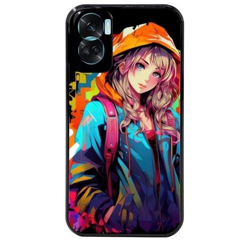 Coque Noire Pour Honor 90 Lite Manga Girl 1