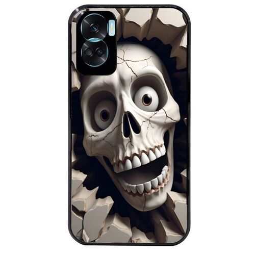 Coque Noire Pour Honor 90 Lite Mort Squelette Smile