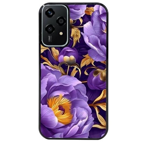 Coque Noire Pour Honor 200 Lite Fleur Violette
