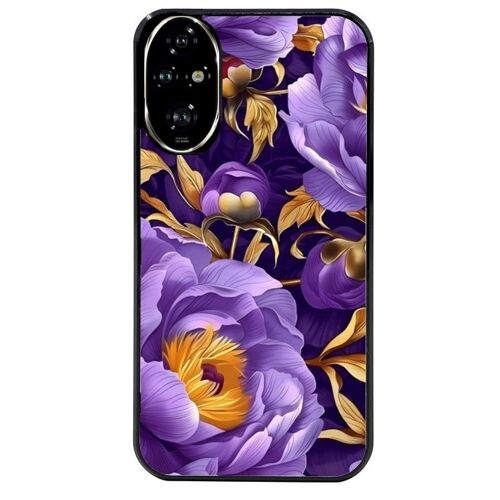 Coque Noire Pour Honor 200 Pro Fleur Violette