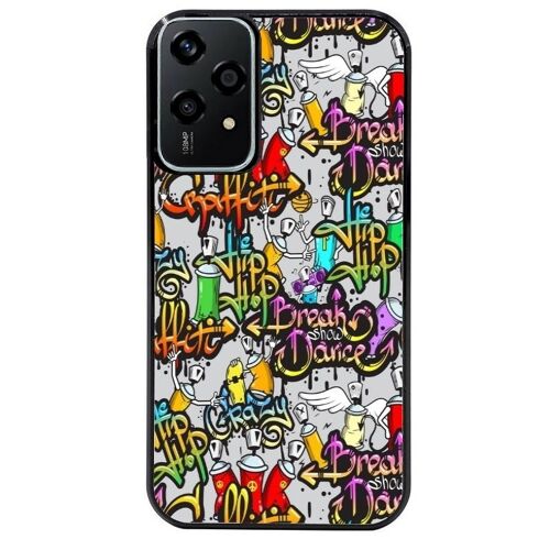 Coque Noire Pour Honor 200 Lite Tag Graffiti