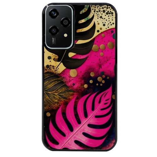 Coque Noire Pour Honor 200 Lite Tropical Rose Fleur