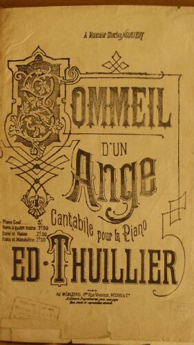 Le Sommeil D'un Ange - Cantabile Pour Le Piano - Ed. Thuillier