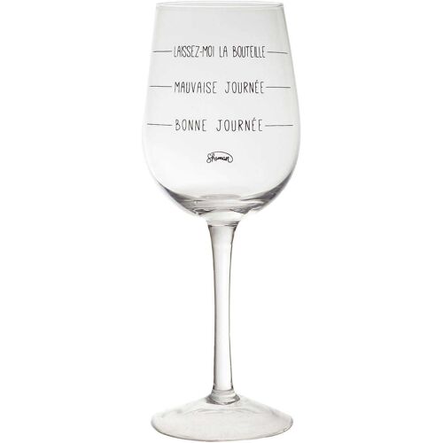 Verre À Vin Avec Inscription Humour Humeur Du Jour