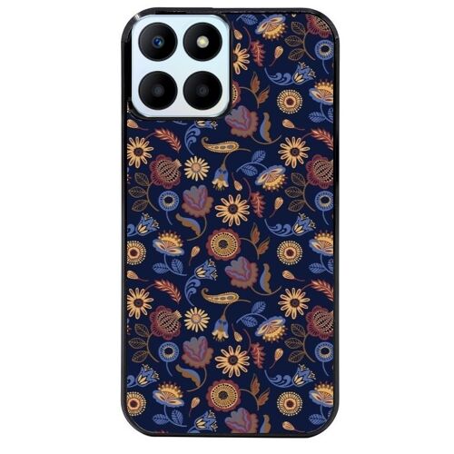 Coque Noire Pour Honor X6b Fleur Marine