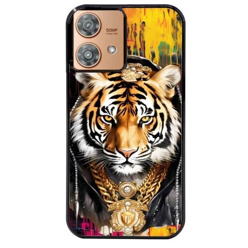 Coque Noire Pour Moto Edge 40 Neo Tigre Style Hip Hop